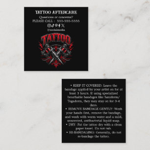 Tattoo Aftercare Instructions Business Card