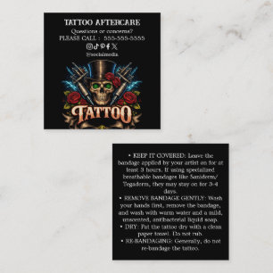Tattoo Aftercare Instructions Business Card