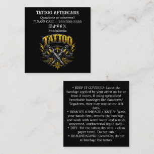 Tattoo Aftercare Instructions Business Card