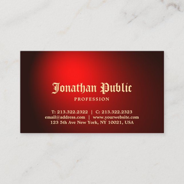 Tattoo Art Artist Tattooist Stylish Red Plain Business Card (Front)
