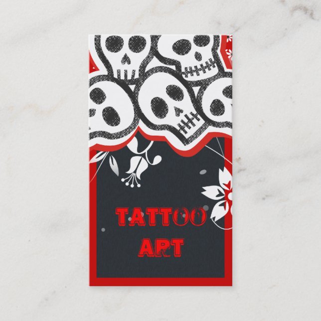 Tattoo Art Business Cards- Skulls Card (Front)