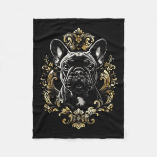Tattoo Art French Bulldog Baroque French Bulldog Fleece Blanket