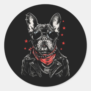 Tattoo Art French Bulldog French Bulldog Cool Dog Classic Round Sticker