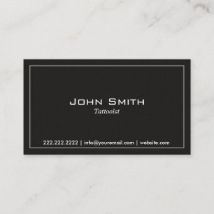 Tattoo Art Minimalist Simple Plain Dark Business Card