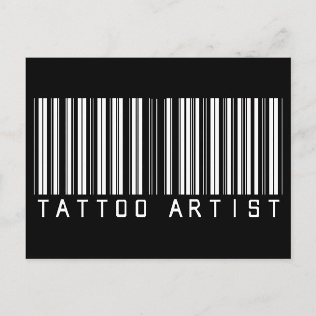 Tattoo Artist Bar Code Postcard (Front)