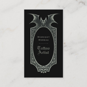 Tattoo Artist Bat QR Code Business Card
