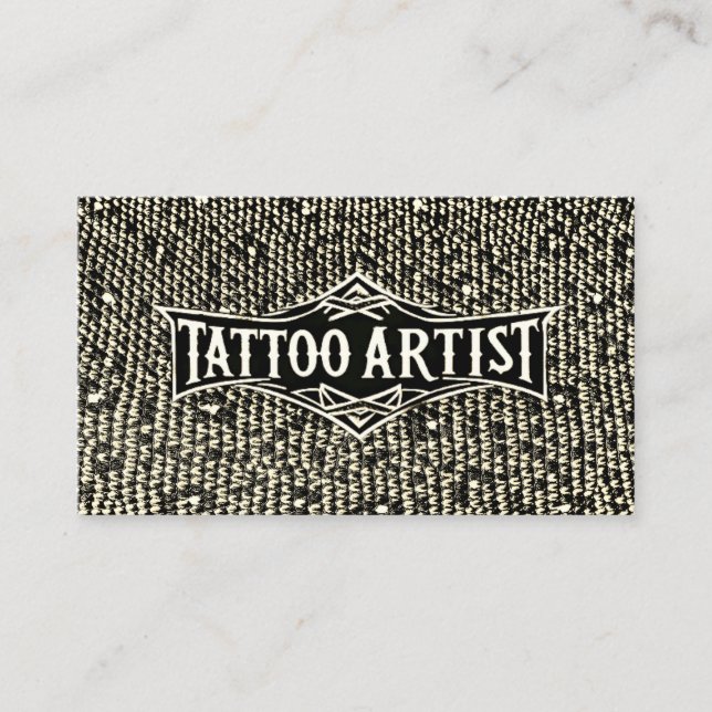 Tattoo Artist Body Art Salon Shop Professional  Business Card (Front)