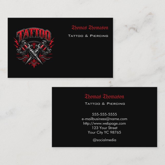 Tattoo artist  business card (Front/Back)