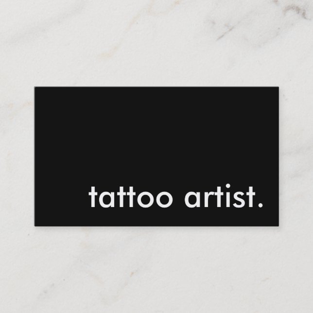 tattoo artist. (colour customisable) business card (Front)