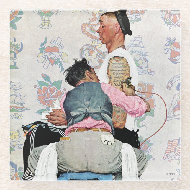 Tattoo Artist Glass Coaster (Front)