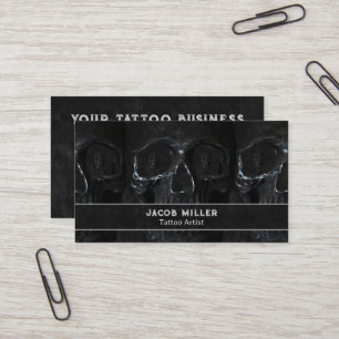 Tattoo Artist Gothic Black Dark Academia Skull Business Card