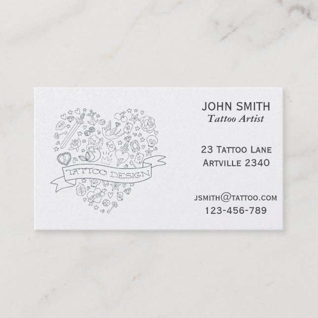 Tattoo Artist Ink Artist Tattoo Parlour Business Card (Front)