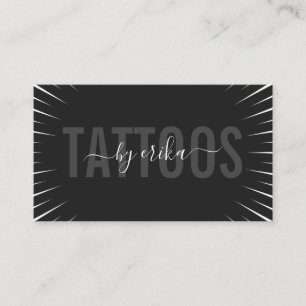 Tattoo Artist Modern Typography Black & White Text Business Card