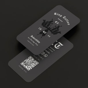 Tattoo Artist Monogram Black Pink Modern Business Card