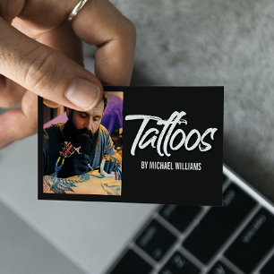 Tattoo Artist Photo Typography Business Card