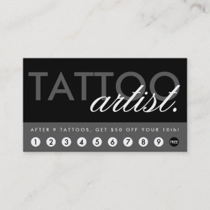 tattoo artist rewards program loyalty card