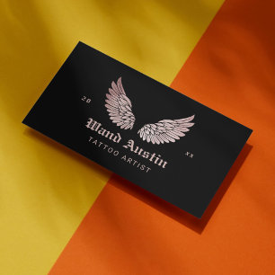 Tattoo Artist Rose Gold Glitter Business Card