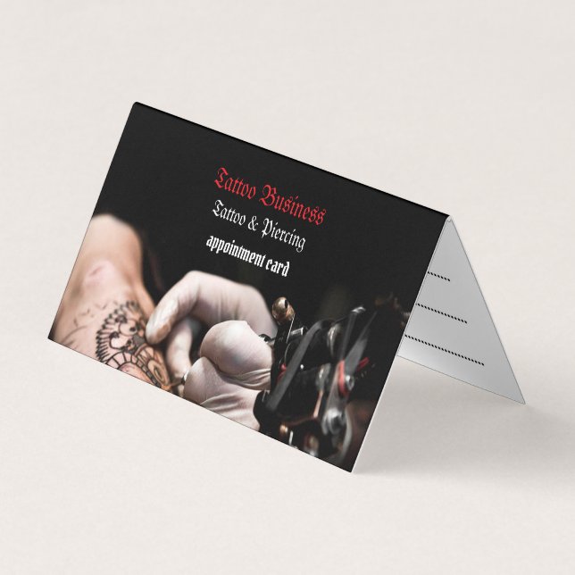 Tattoo artist salon  Appointment Business Card (Front)