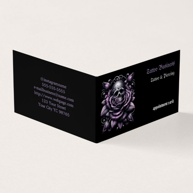 Tattoo artist salon  Appointment Business Card (Outside)