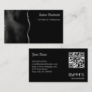 Tattoo artist salon  QR code Business Card
