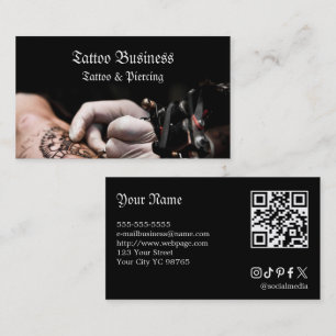 Tattoo artist salon  QR code Business Card