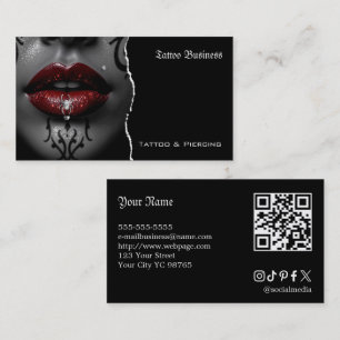 Tattoo artist salon  QR code Business Card