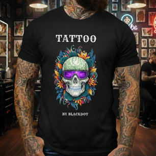Tattoo Artist Tattoo Studio Skull Sunglasses Art T-Shirt