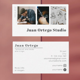 Tattoo artist tattooist piercings photo business card