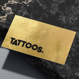 Tattoo Artist Tattooist Simple Gold Metalic  Business Card
