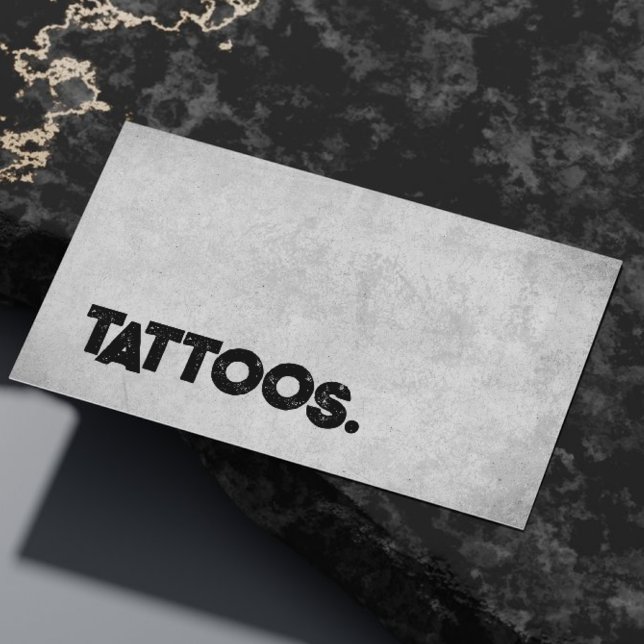 Tattoo Artist Tattooist Simple Modern Concrete  Business Card (Creator Uploaded)