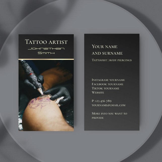 Tattoo artist tattooist studio Business Card (Creator Uploaded)