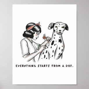 Tattoo Artist Tattoos A Dog, Quote _1 Poster