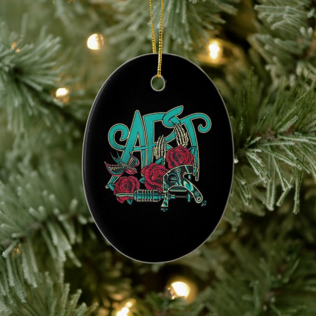 Tattoo Artist Tattoos Are Art Colour Graphic Ceramic Tree Decoration (Tree)