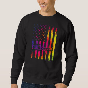 Tattoo Artist Us Flag Inked Tattoo  Ink Expert Sweatshirt
