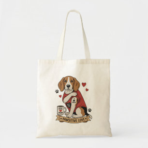 Tattoo Beagle Dog Illustration I Heart Mom Tote Bag
