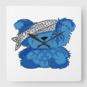 Tattoo bear square wall clock