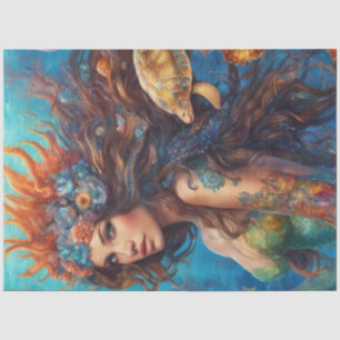Tattoo Beautiful Mediterranean Mermaid Tissue Paper