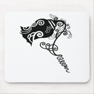 Tattoo Black Flower Mouse Mat
