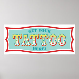 Tattoo Booth Sign for Carnival Themed Birthday BL