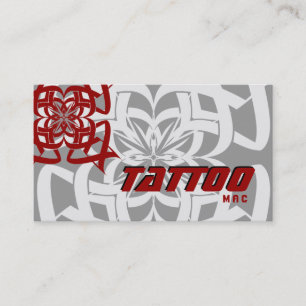 Tattoo Business Card Tribal Red Grey