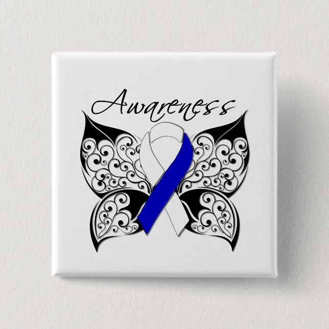 Tattoo Butterfly Awareness - ALS Disease 15 Cm Square Badge (Front)