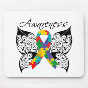 Tattoo Butterfly Awareness - Autism Mouse Mat