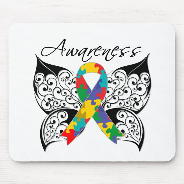 Tattoo Butterfly Awareness - Autism Mouse Mat (Front)