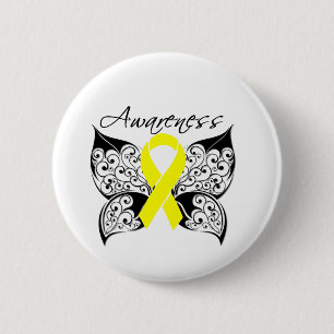 Tattoo Butterfly Awareness - Bladder Cancer 6 Cm Round Badge