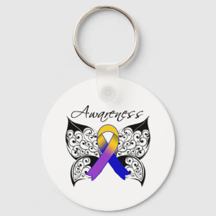 Tattoo Butterfly Awareness - Bladder Cancer Key Ring