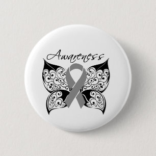 Tattoo Butterfly Awareness - Brain Cancer 6 Cm Round Badge