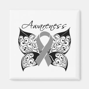 Tattoo Butterfly Awareness - Brain Cancer Magnet