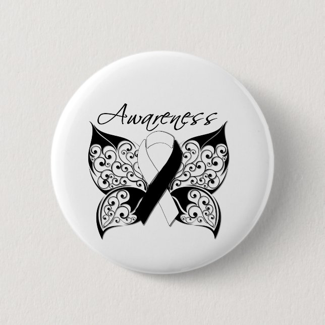 Tattoo Butterfly Awareness - Carcinoid Cancer 6 Cm Round Badge (Front)