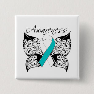 Tattoo Butterfly Awareness - Cervical Cancer 15 Cm Square Badge