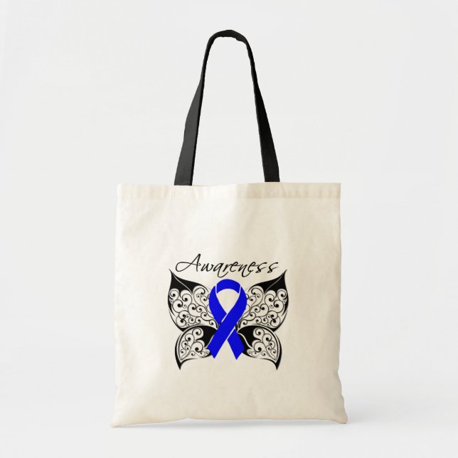 Tattoo Butterfly Awareness - Colon Cancer Tote Bag (Front)